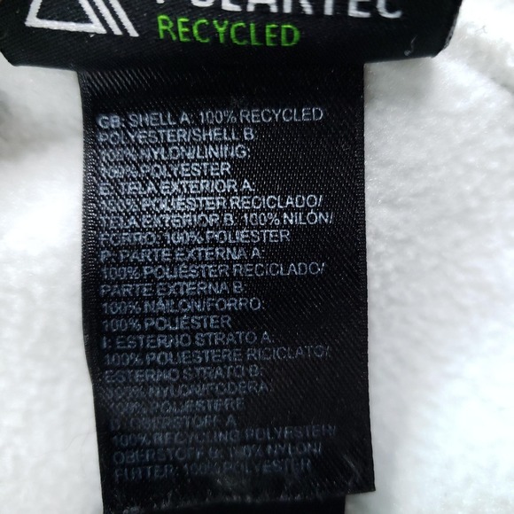 The North Face Denali Jacket Women Medium White Gray Fleece Full Zip Pockets - Picture 8 of 16